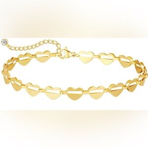 Gold Plated Heart Link Bracelet